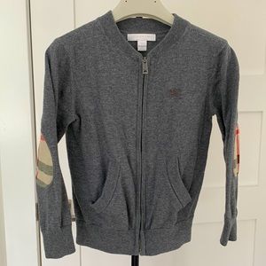 Burberry gray zip cardigan sweater. Size 5y